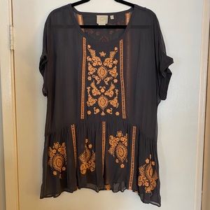 Anthropologie Vanessa Virginia Embroidered Blouse
